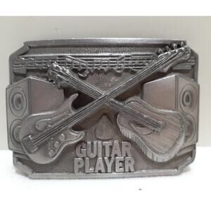 Buckles of America Men's Belt Buckle Guitar Player Pewter